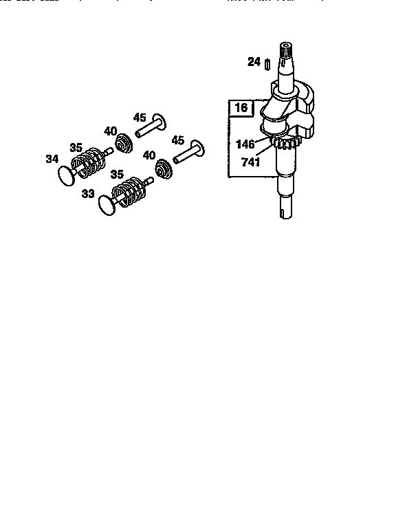 Crankshaft Diagram and Parts List for 12H800  Briggs and Stratton Engine